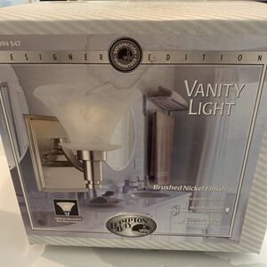 Hampton Bay Single Vanity Light Brushed Nickel Model #394 547 Brand New In Box